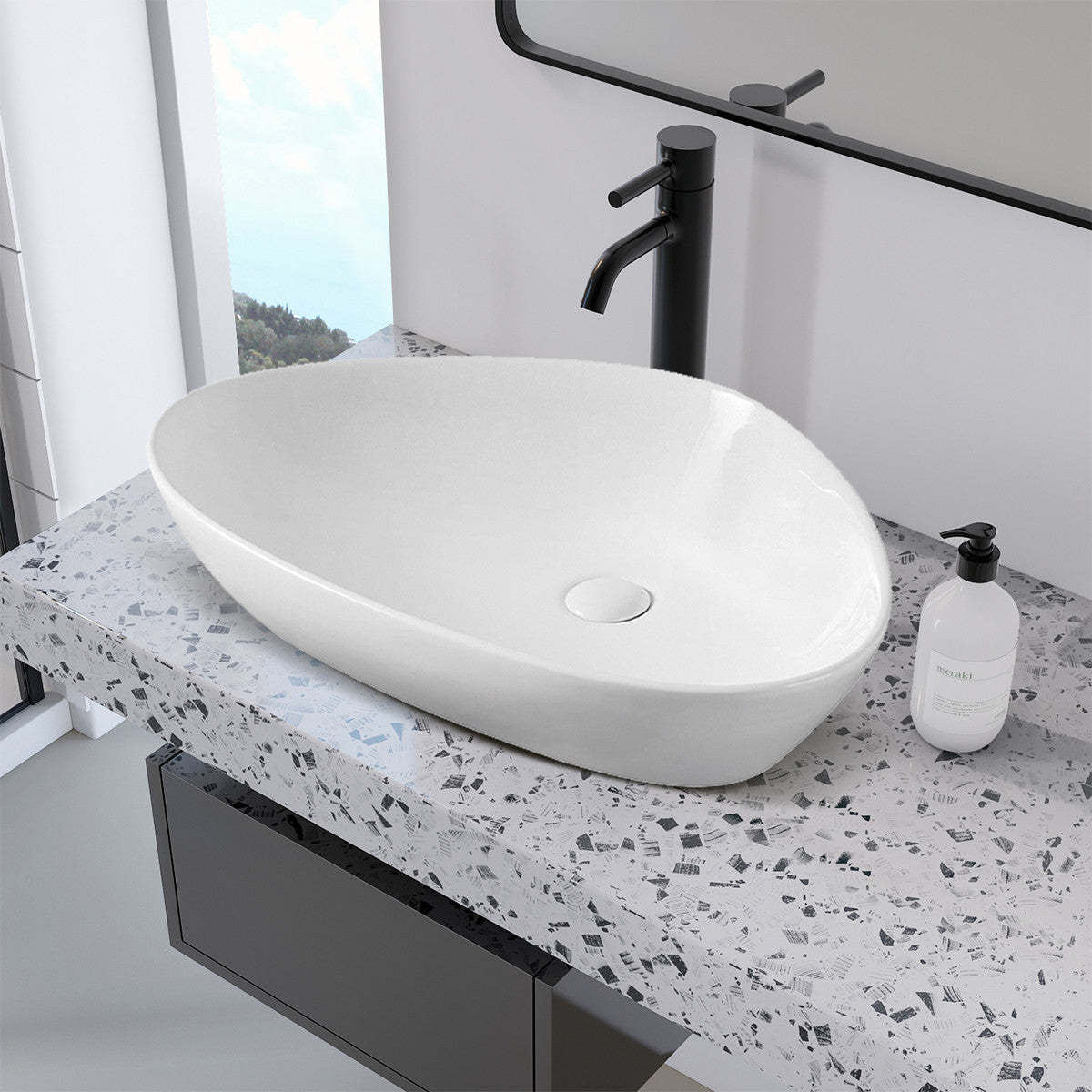 Shawny White Bathroom Sink|Lavabo de salle de bain Shawny blanc