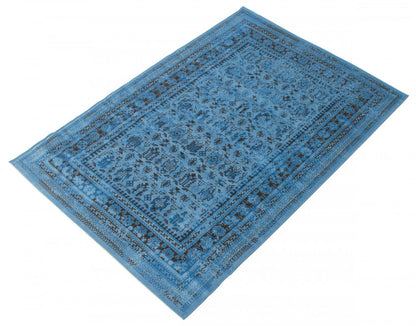 Awena Blue 5'3 x 7'7 Area Rug|Carpette Awena bleue 5 pi 3 po x 7 pi 7 po|D86FII2K