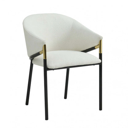 Pater Modern Dining Chairs With Upholstered Fabric Seating And Metal Legs,white | Pater Chaises De Salle A Manger Modernes Avec Assise Tapisee En Tissu Et Pieds En Metal, Blanc