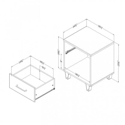 Table de nuit Arlen à 1 tiroir - chêne vieilli