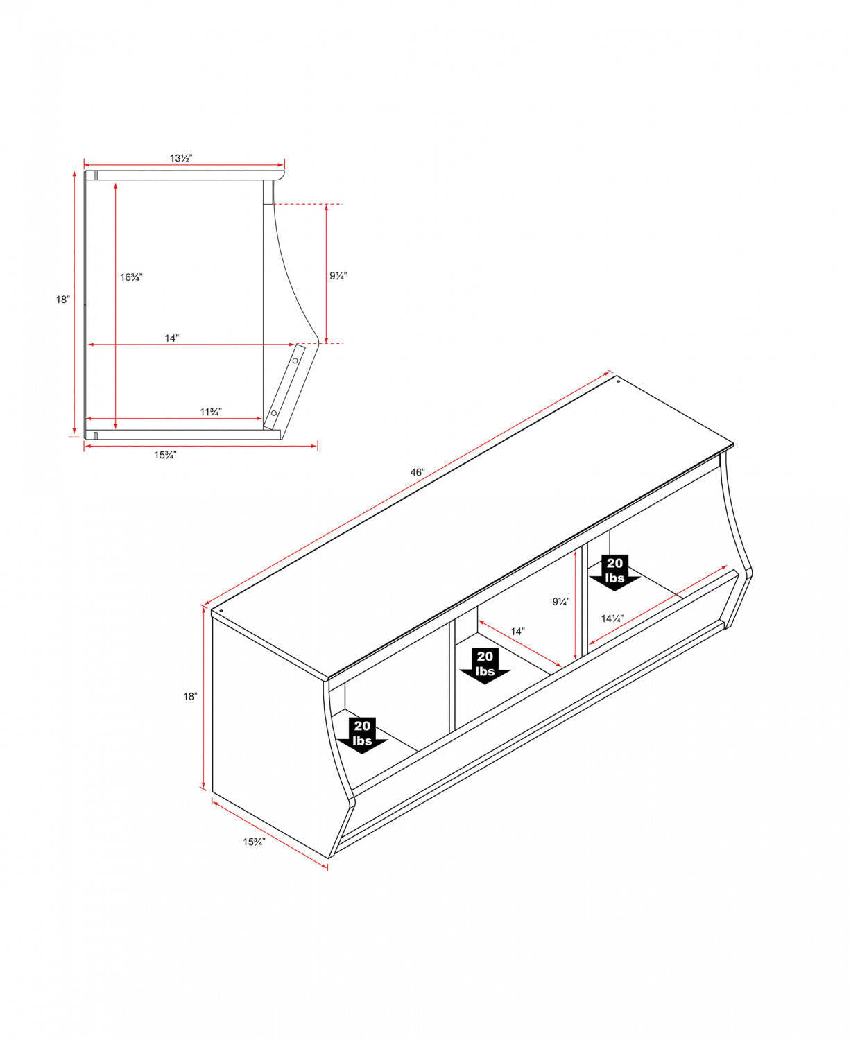 Monterey Stackable 3-Bin Storage Cubbie - Blanc|3 bacs de rangement empilables Monterey - blancs