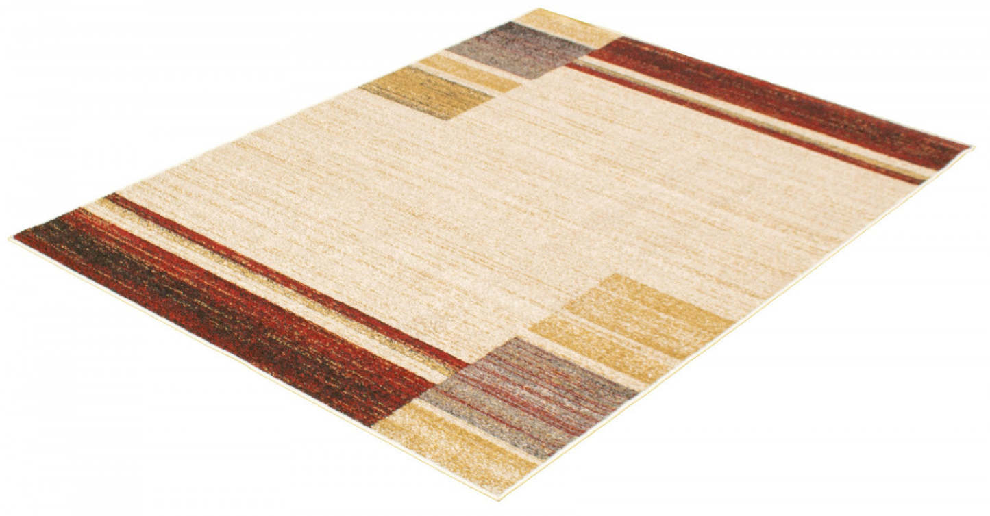 Tapis Aya ivoire-rouge - 2,39 m x 3,10 m | D2C44CUM