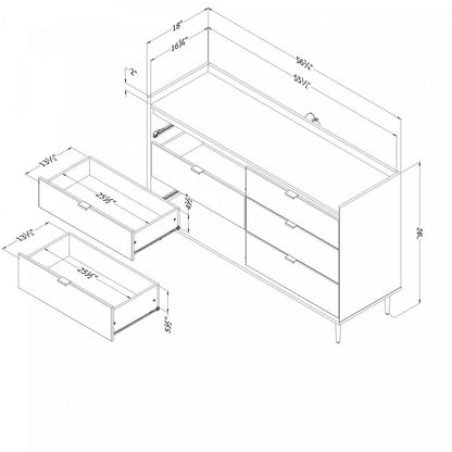 Commode Hype 6 tiroirs - Chêne noir|Commode Hype à 6 tiroirs - chêne noir