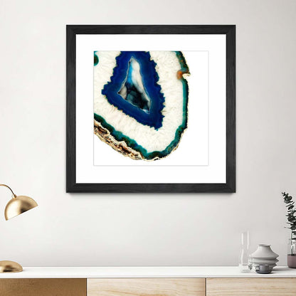 Œuvre d’art murale encadrée noire et mate « Mediterranean Agate A » 30 x 30