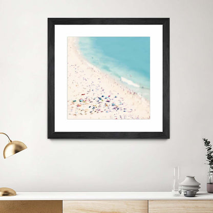 Beach Love Matted and Framed Black 36x36 Wall Art|Œuvre d’art murale encadrée noire et mate « Beach Love » 36 x 36