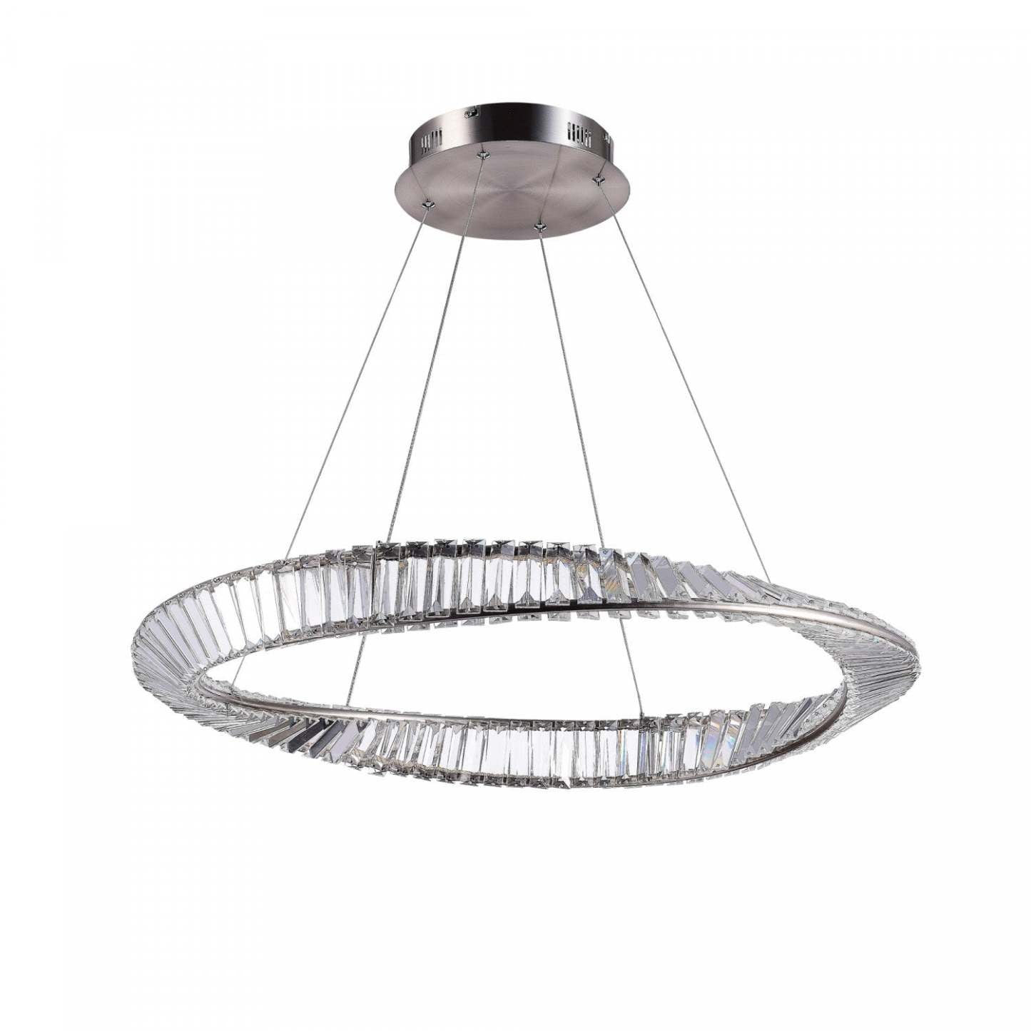 Stella 50 W LED Satin Nickel Pendant|Luminaire suspendu Stella nickel satiné à DEL de 50 W|D06HAD64
