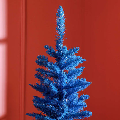 Homcom Sapin de Noël artificiel en forme de crayon de 2,1 m avec branches réalistes | Homcom Sapin de Noël Artificiel Fin, Sapin de Noël Crayon, Bleu Profond