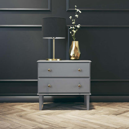 Prepac Lux 2-Drawer Nightstand - Grey|Table de nuit Lux de Prepac à 2 tiroirs - grise