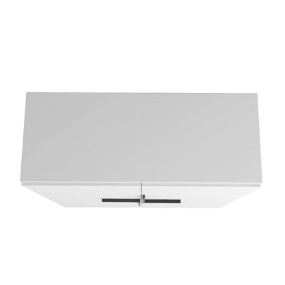 Manhattan Comfort Beekman Low 4-Shelf Accent Cabinet - Blanc|Petite armoire décorative Beekman de Manhattan Comfort avec 4 tablettes - blanche