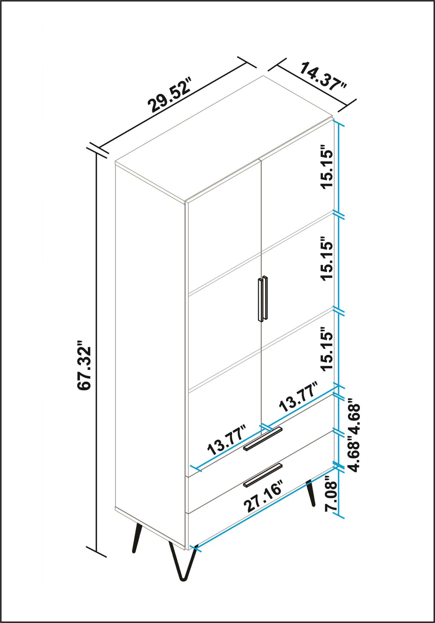 Manhattan Comfort Beekman 6-Shelf Accent Cabinet - Blanc|Armoire décorative Beekman de Manhattan Comfort avec 6 tablettes - blanche