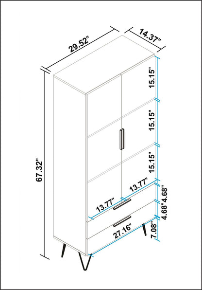 Manhattan Comfort Beekman 6-Shelf Accent Cabinet - Blanc|Armoire décorative Beekman de Manhattan Comfort avec 6 tablettes - blanche