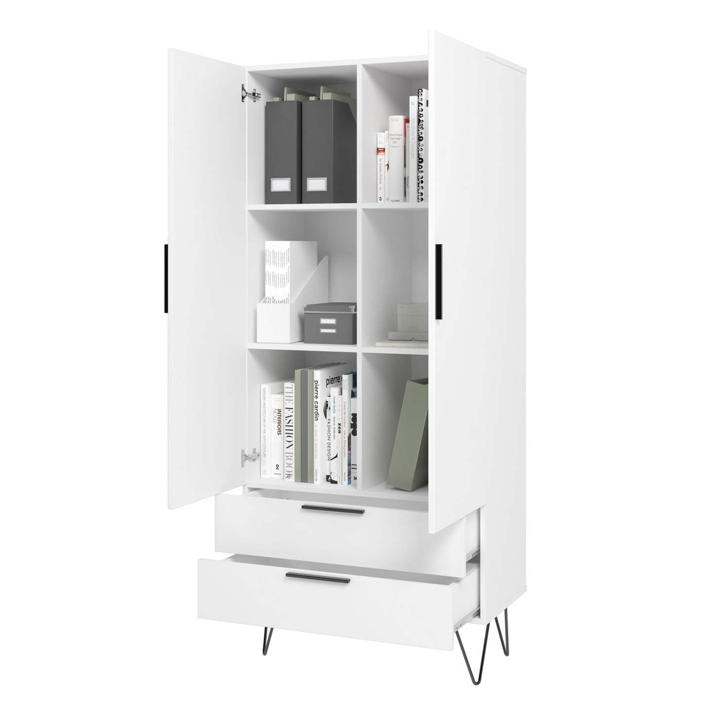 Manhattan Comfort Beekman 6-Shelf Accent Cabinet - Blanc|Armoire décorative Beekman de Manhattan Comfort avec 6 tablettes - blanche