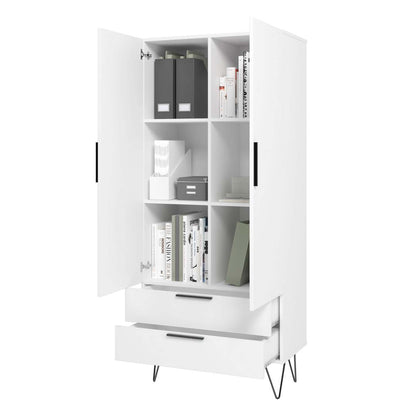 Manhattan Comfort Beekman 6-Shelf Accent Cabinet - Blanc|Armoire décorative Beekman de Manhattan Comfort avec 6 tablettes - blanche