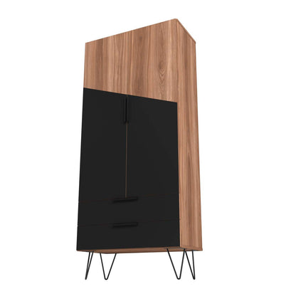Manhattan Comfort Beekman 6-Shelf Accent Cabinet - Brown &amp; Black|Armoire décorative Beekman de Manhattan Comfort avec 6 tablettes - brune et noire