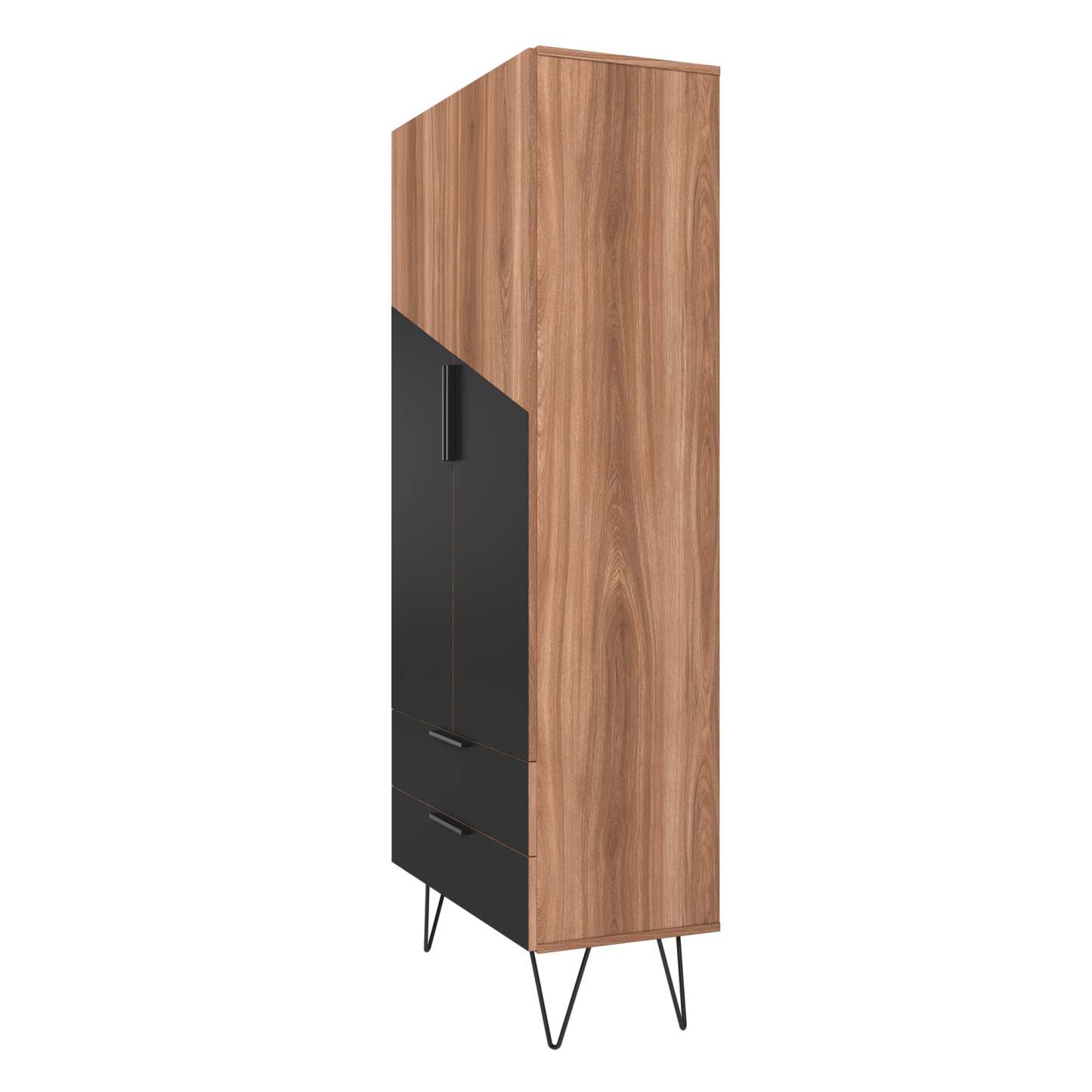 Manhattan Comfort Beekman 6-Shelf Accent Cabinet - Brown &amp; Black|Armoire décorative Beekman de Manhattan Comfort avec 6 tablettes - brune et noire