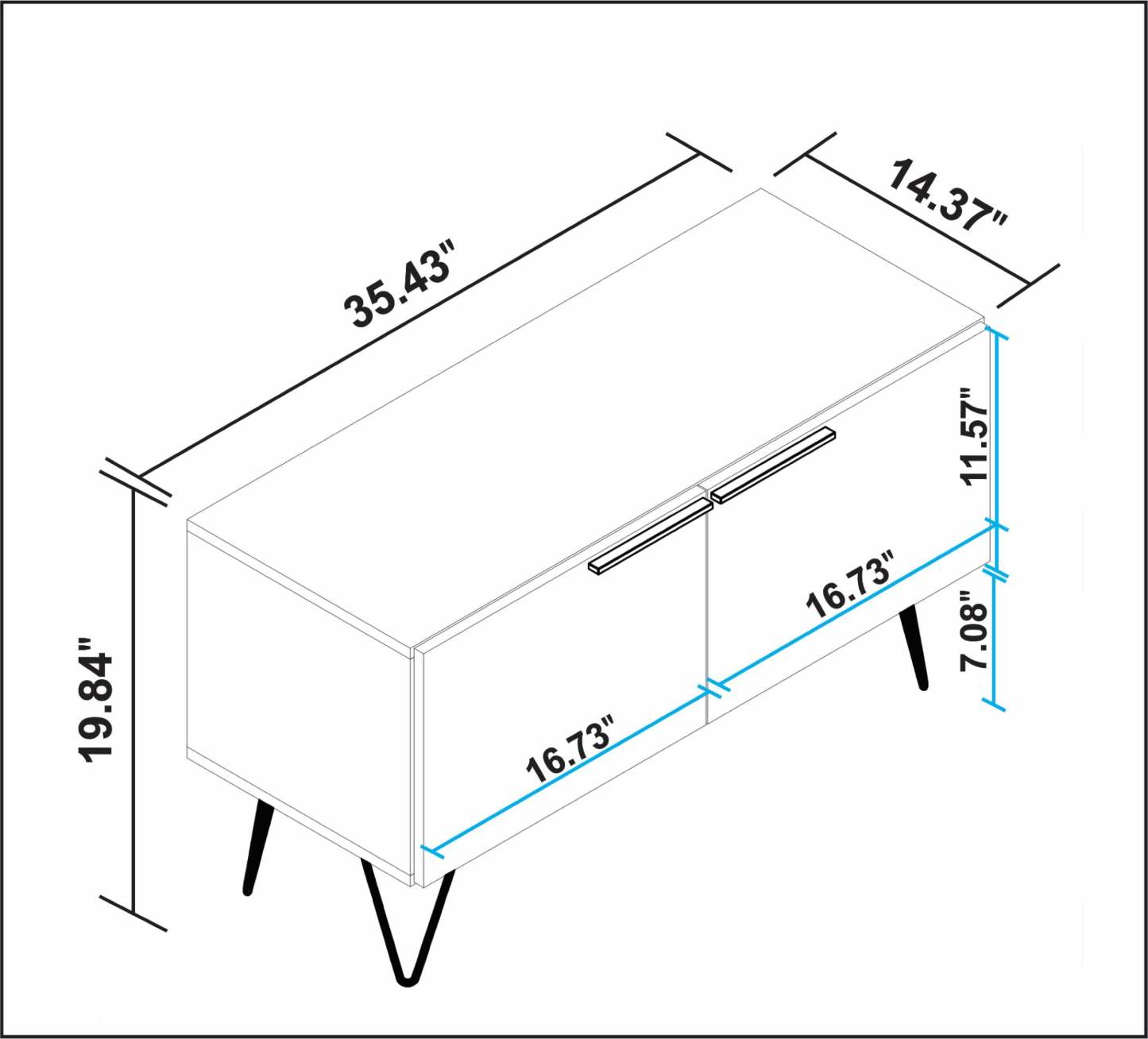 Manhattan Comfort Beekman 2-Shelf Accent Cabinet - Brun|Armoire décorative Beekman de Manhattan Comfort avec 2 tablettes - brune