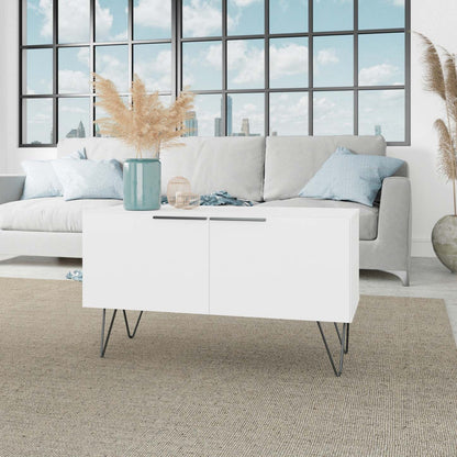 Manhattan Comfort Beekman 2-Shelf Accent Cabinet - Blanc|Armoire décorative Beekman de Manhattan Comfort avec 2 tablettes - blanche