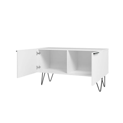 Manhattan Comfort Beekman 2-Shelf Accent Cabinet - Blanc|Armoire décorative Beekman de Manhattan Comfort avec 2 tablettes - blanche