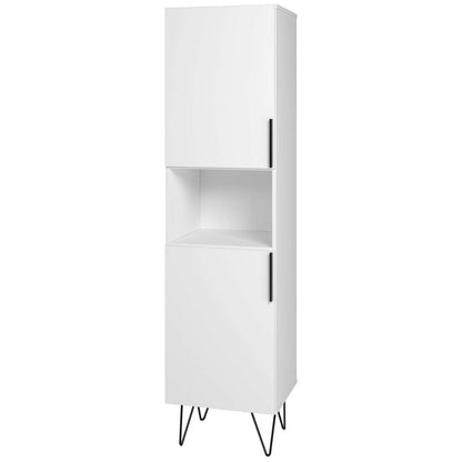 Manhattan Comfort Beekman 17.51 ​​Narrow Library Cabinet with 5 Shelves - Blanc|Armoire bibliothèque étroite Beekman de Manhattan Comfort de 17,51 po avec 5 tablettes - blanche