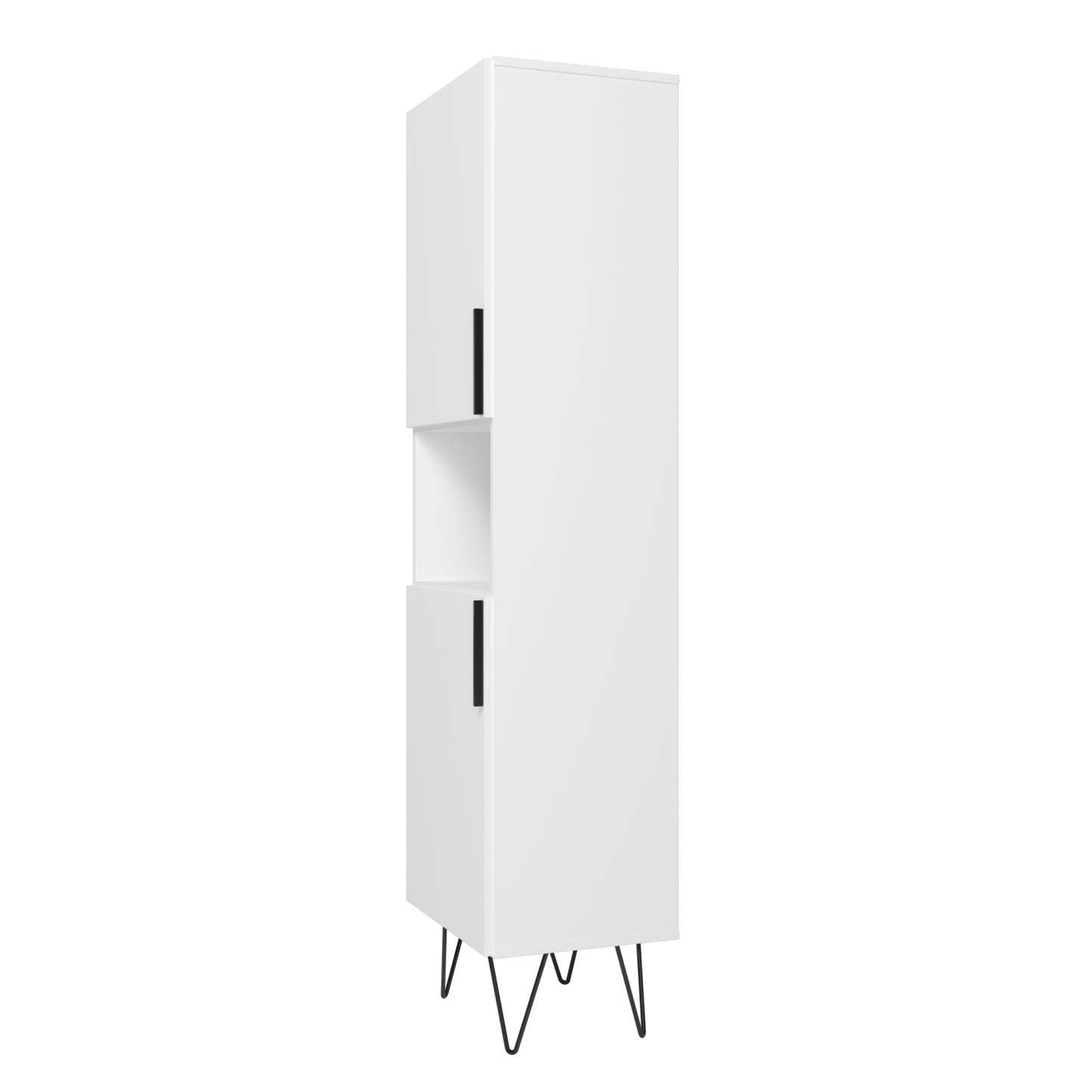 Manhattan Comfort Beekman 17.51 ​​Narrow Library Cabinet with 5 Shelves - Blanc|Armoire bibliothèque étroite Beekman de Manhattan Comfort de 17,51 po avec 5 tablettes - blanche