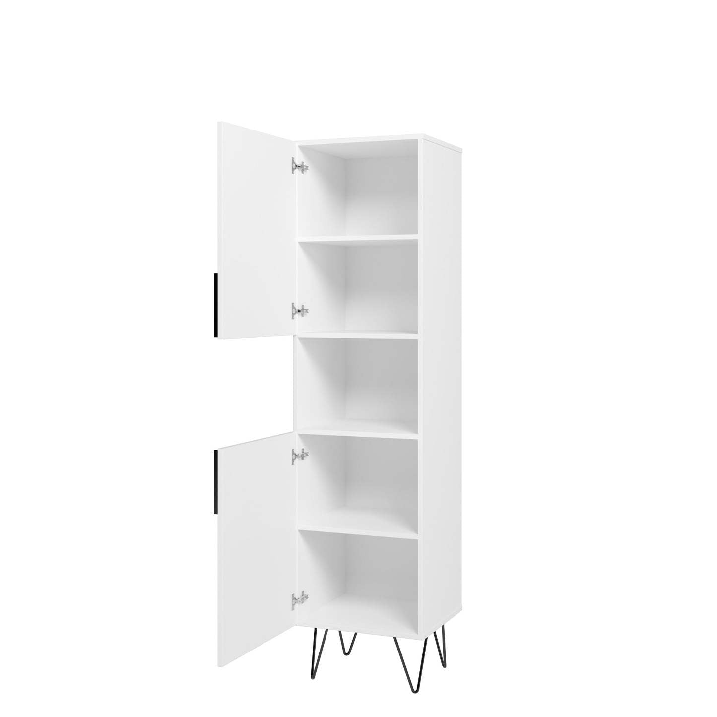 Manhattan Comfort Beekman 17.51 ​​Narrow Library Cabinet with 5 Shelves - Blanc|Armoire bibliothèque étroite Beekman de Manhattan Comfort de 17,51 po avec 5 tablettes - blanche