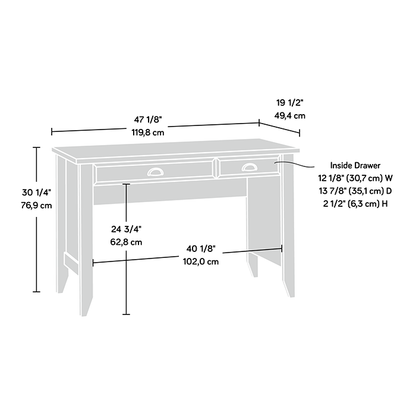 Shoal Creek 47.17 Writing Office Desk with Keyboard Tray &amp; Drawer - Jamocha Wood|Bureau de travail Shoal Creek de 47,17 po avec plateau pour clavier et tiroir - bois jamocha