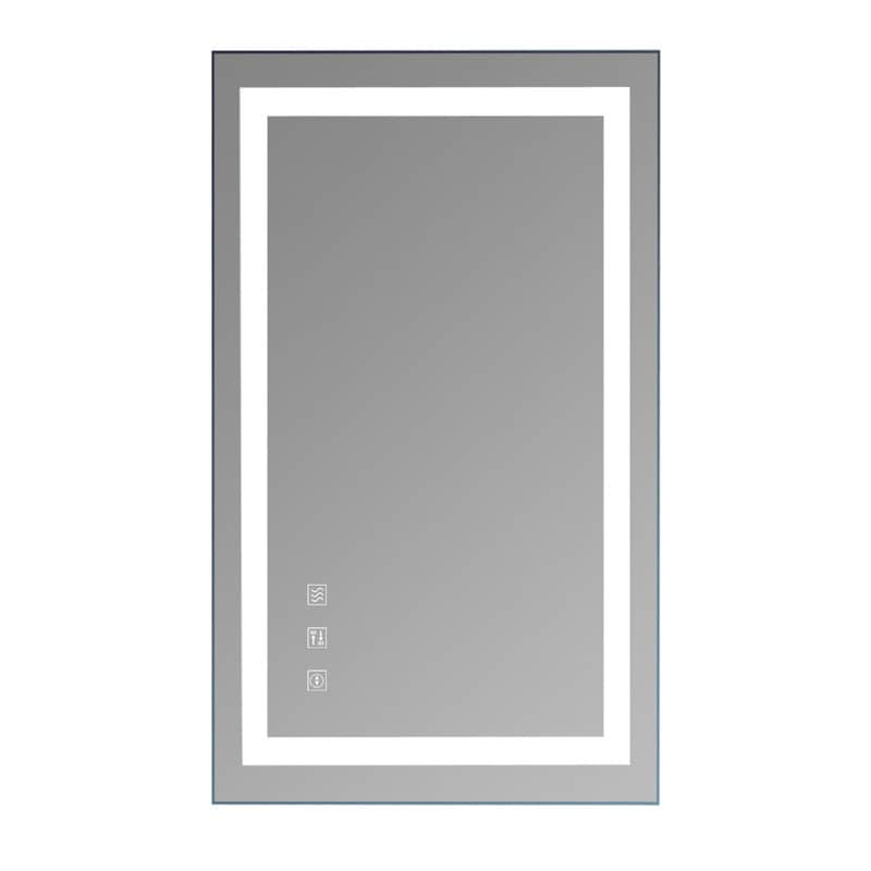 Miroir de salle de bain tactile LED tricolore à intensité variable