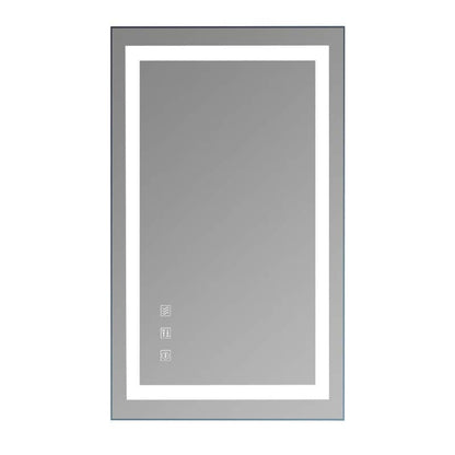 Miroir de salle de bain tactile LED tricolore à intensité variable