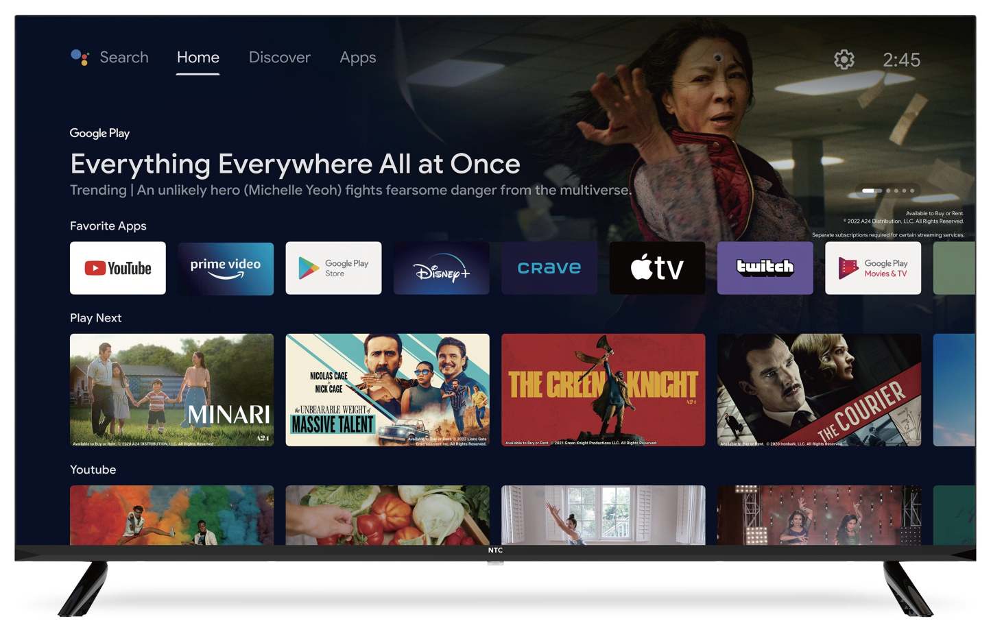 Téléviseur Android intelligent NTC 40 HD 1080p | Téléviseur intelligent NTC HD 1080p de 40 po avec AndroidTVMC
