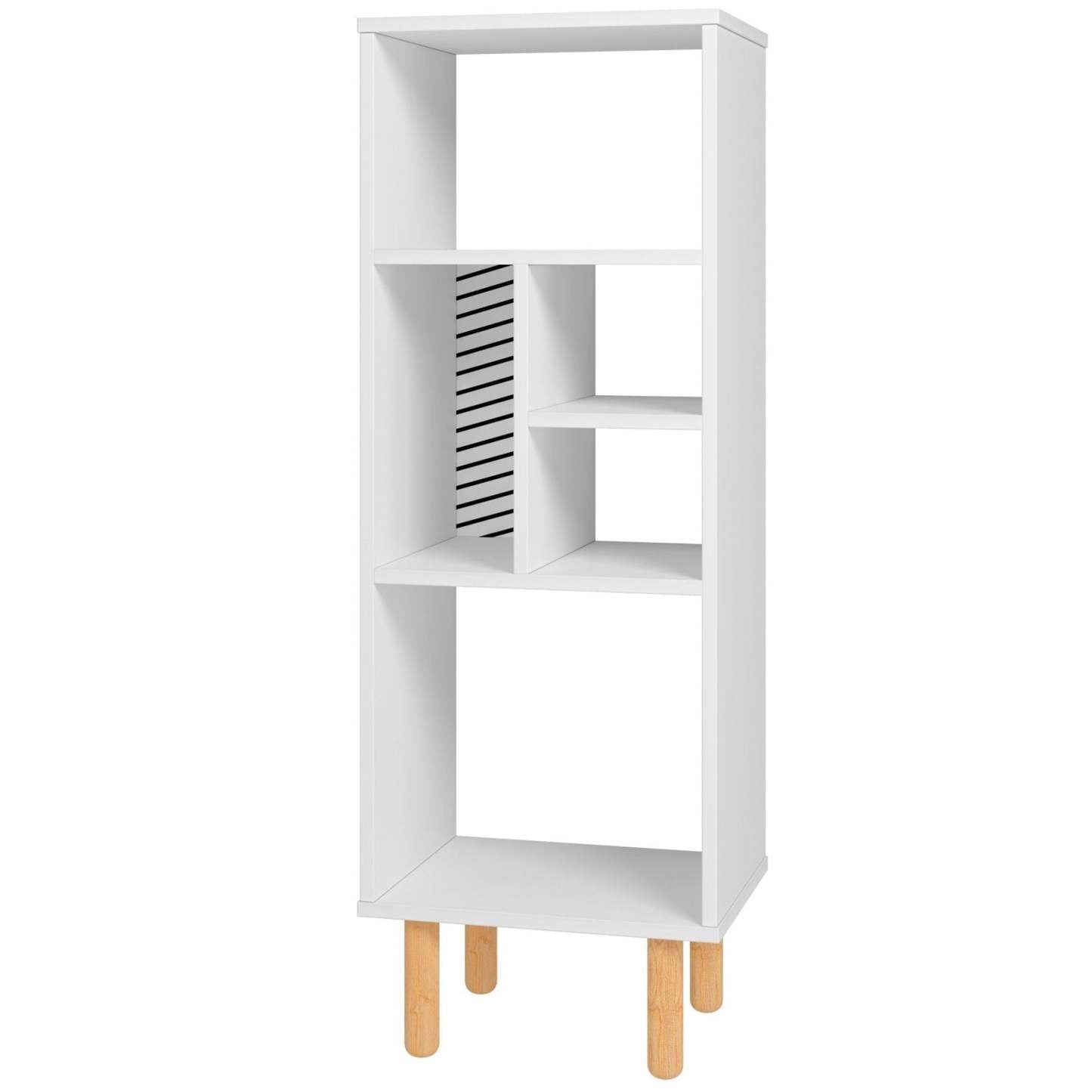 Bibliothèque Essex de Manhattan Comfort de 42,51 po avec 5 tablettes - blanche et motif zébré
