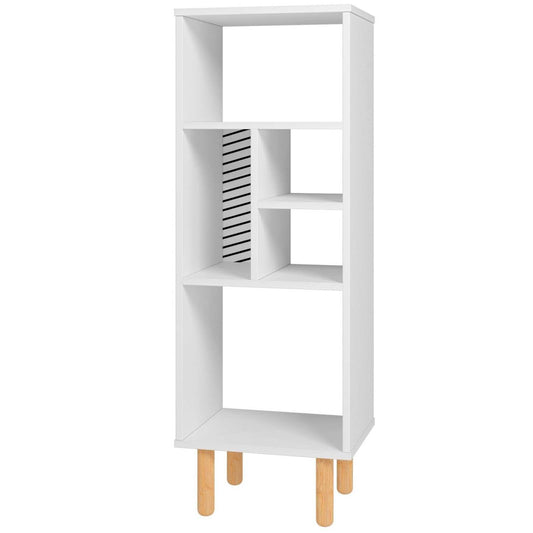 Bibliothèque Essex de Manhattan Comfort de 42,51 po avec 5 tablettes - blanche et motif zébré