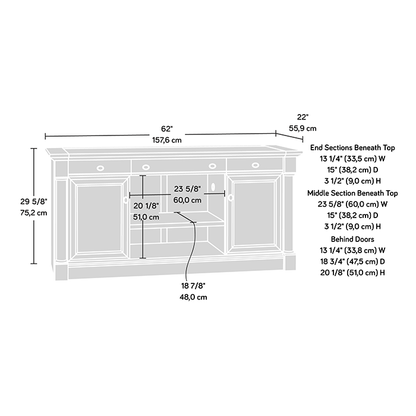 Palladia 62.05 Bureau avec rangement - cerisier raffiné