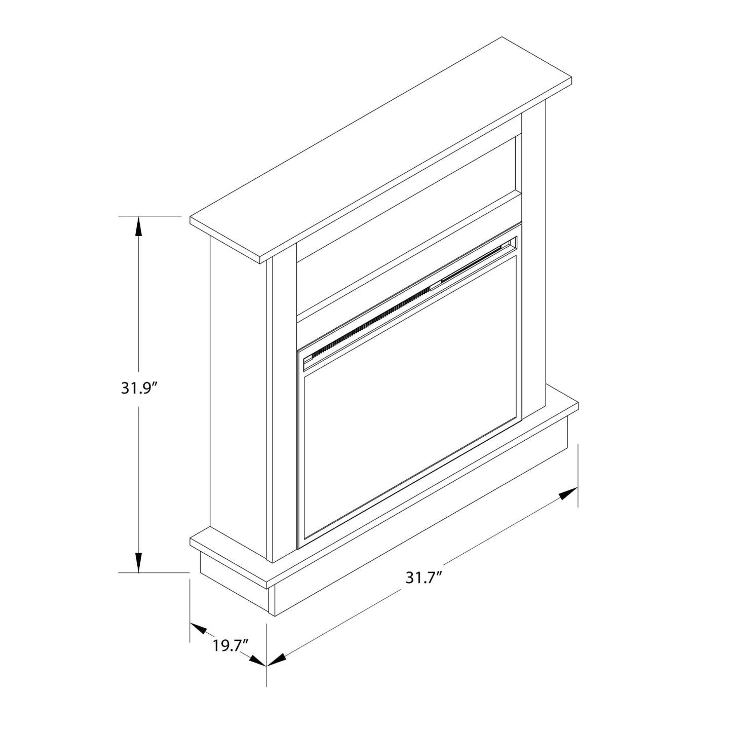 Ameriwood Home Foyer électrique Ellsworth avec manteau - Blanc|Foyer électrique Ellsworth d'Ameriwood Home avec manteau - blanc