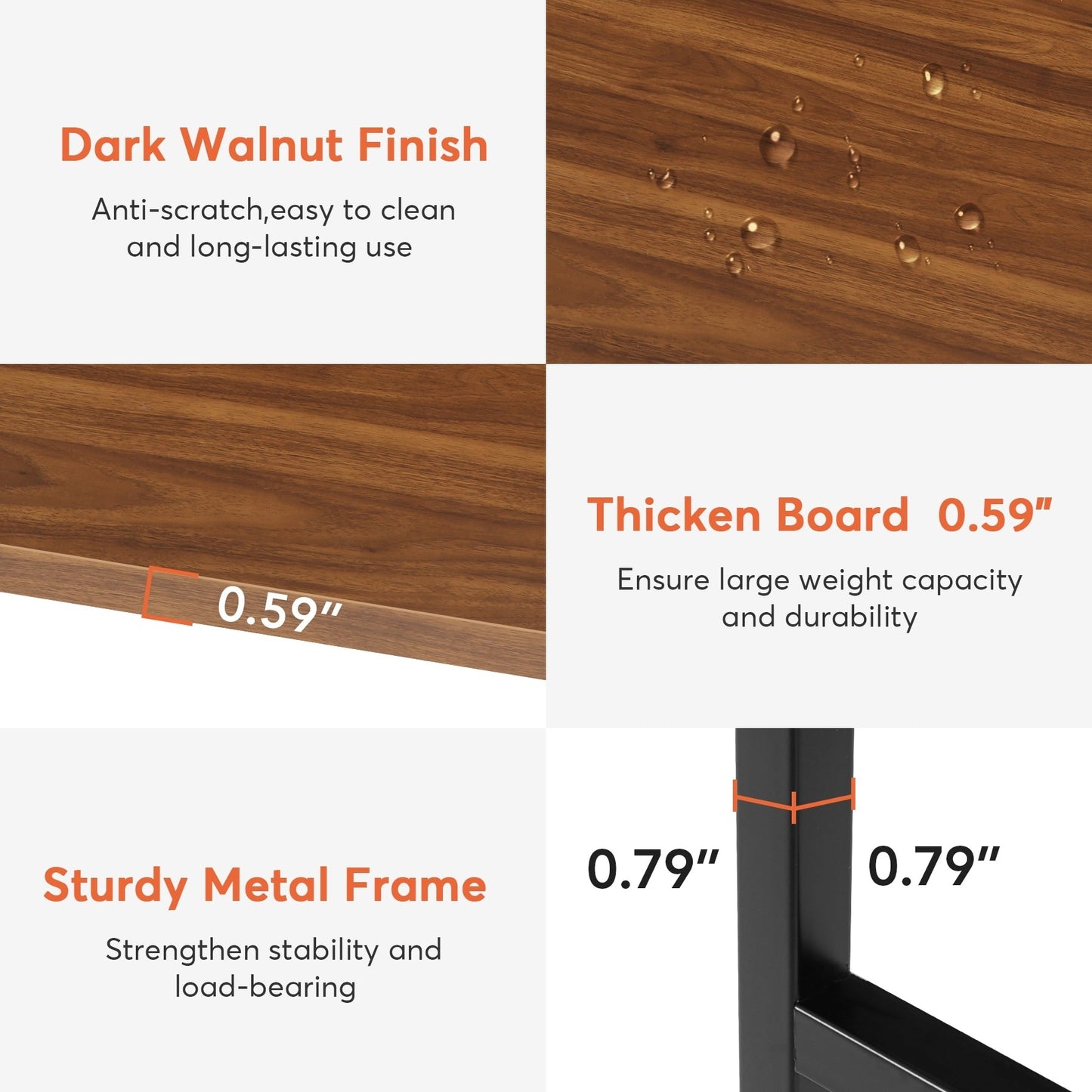 Îlot de cuisine de 43 pouces de large, table de comptoir de cuisine avec 5 étagères ouvertes