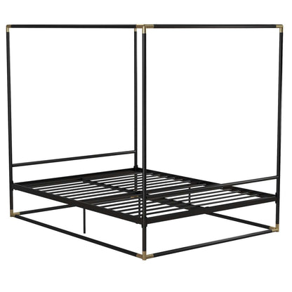 Cosmoliving By Cosmopolitan Celeste Canopy Metal Queen Bed - Black/Gold|Grand lit à baldaquin Celeste de Cosmoliving By Cosmopolitan en métal - noir et doré