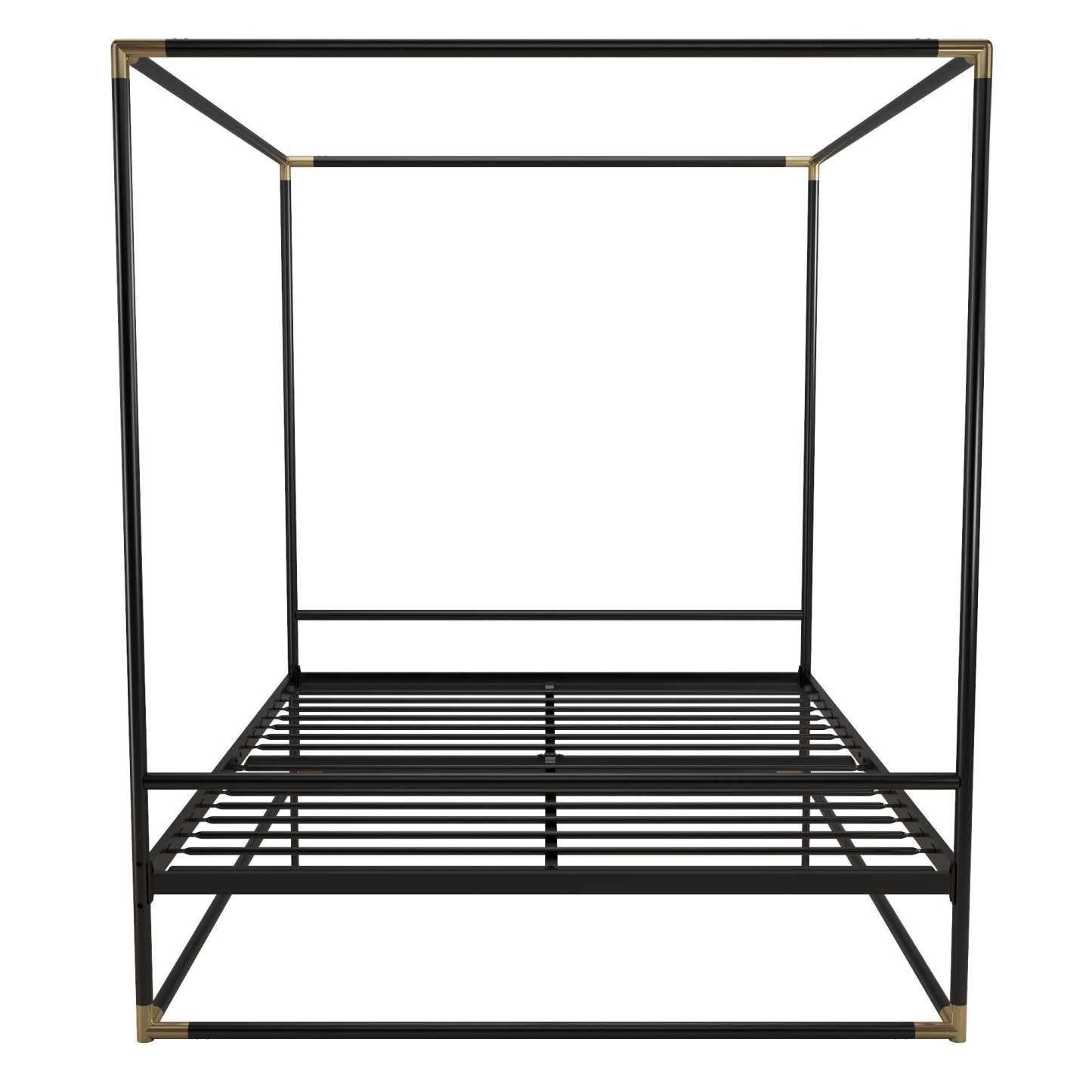 Cosmoliving By Cosmopolitan Celeste Canopy Metal Queen Bed - Black/Gold|Grand lit à baldaquin Celeste de Cosmoliving By Cosmopolitan en métal - noir et doré