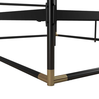 Cosmoliving By Cosmopolitan Celeste Canopy Metal Queen Bed - Black/Gold|Grand lit à baldaquin Celeste de Cosmoliving By Cosmopolitan en métal - noir et doré