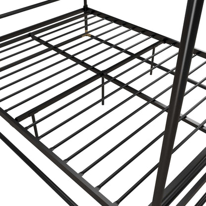 Cosmoliving By Cosmopolitan Celeste Canopy Metal Queen Bed - Black/Gold|Grand lit à baldaquin Celeste de Cosmoliving By Cosmopolitan en métal - noir et doré