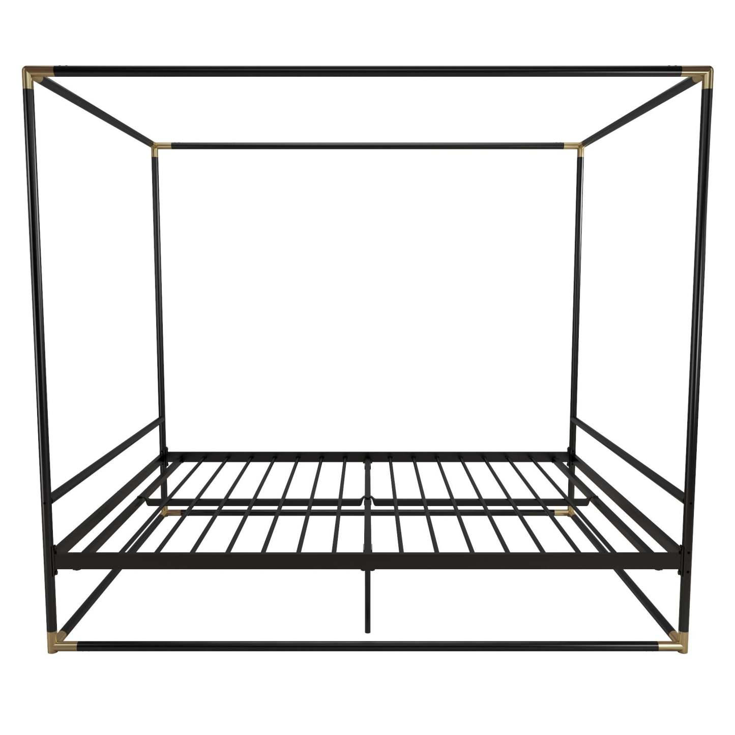 Cosmoliving By Cosmopolitan Celeste Canopy Metal Queen Bed - Black/Gold|Grand lit à baldaquin Celeste de Cosmoliving By Cosmopolitan en métal - noir et doré
