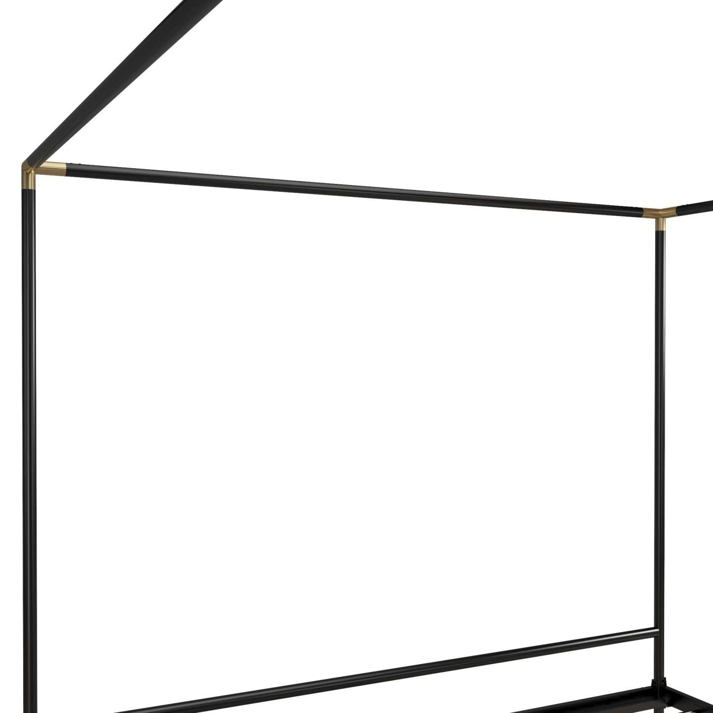 Cosmoliving By Cosmopolitan Celeste Canopy Metal King Bed - Black/Gold|Très grand lit à baldaquin Celeste de Cosmoliving By Cosmopolitan en métal - noir et doré