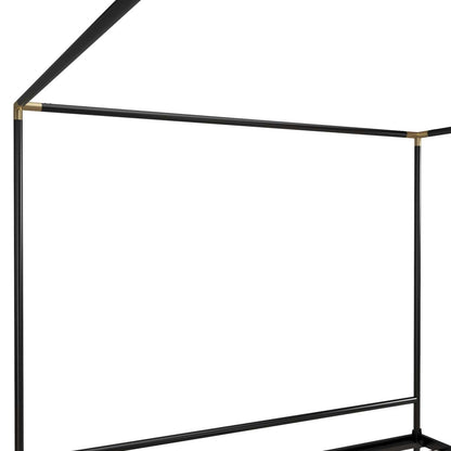 Cosmoliving By Cosmopolitan Celeste Canopy Metal King Bed - Black/Gold|Très grand lit à baldaquin Celeste de Cosmoliving By Cosmopolitan en métal - noir et doré