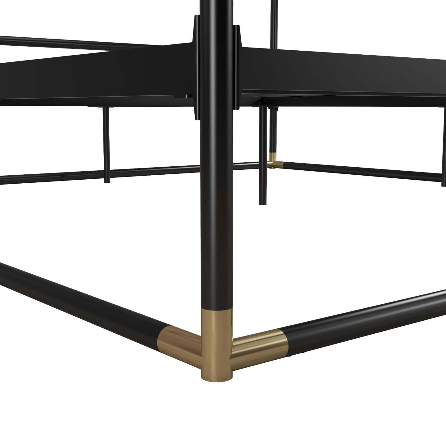 Cosmoliving By Cosmopolitan Celeste Canopy Metal King Bed - Black/Gold|Très grand lit à baldaquin Celeste de Cosmoliving By Cosmopolitan en métal - noir et doré