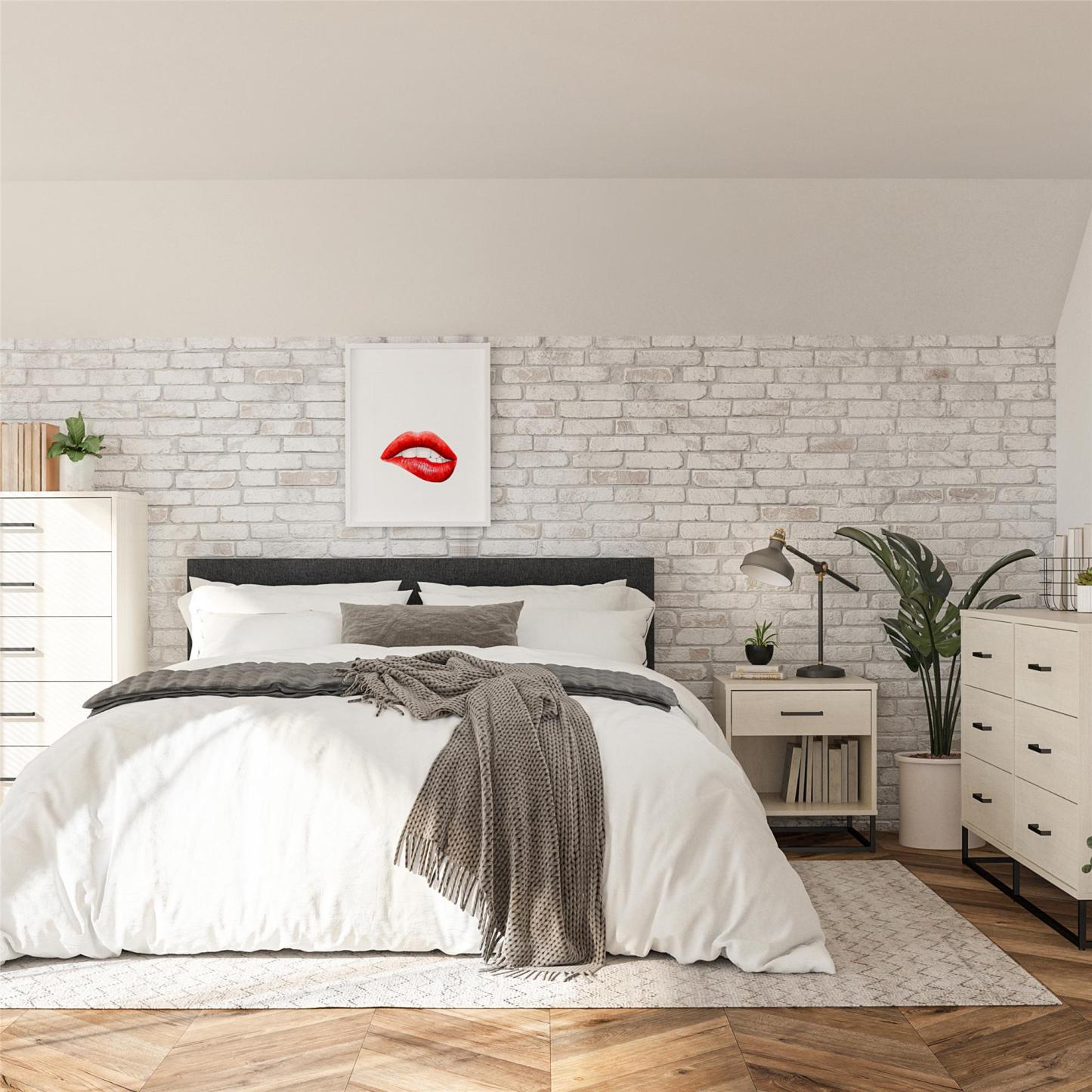 Novogratz Kelly Nightstand - Chêne ivoire|Table de nuit Kelly de Novogratz - chêne ivoire