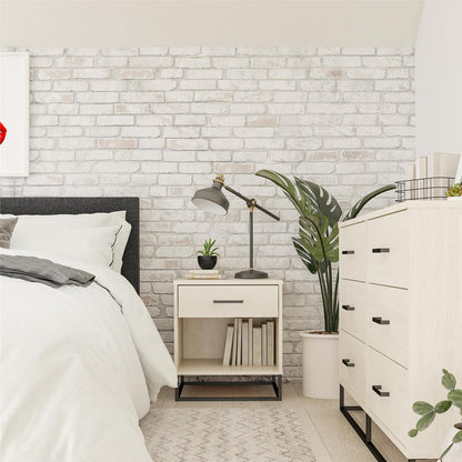 Novogratz Kelly Nightstand - Chêne ivoire|Table de nuit Kelly de Novogratz - chêne ivoire