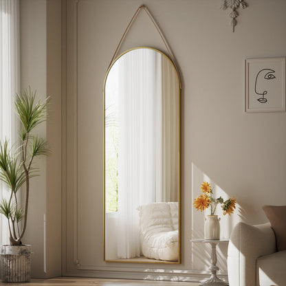 Miroir mural suspendu pleine longueur 48 x 16 avec sangle en cuir