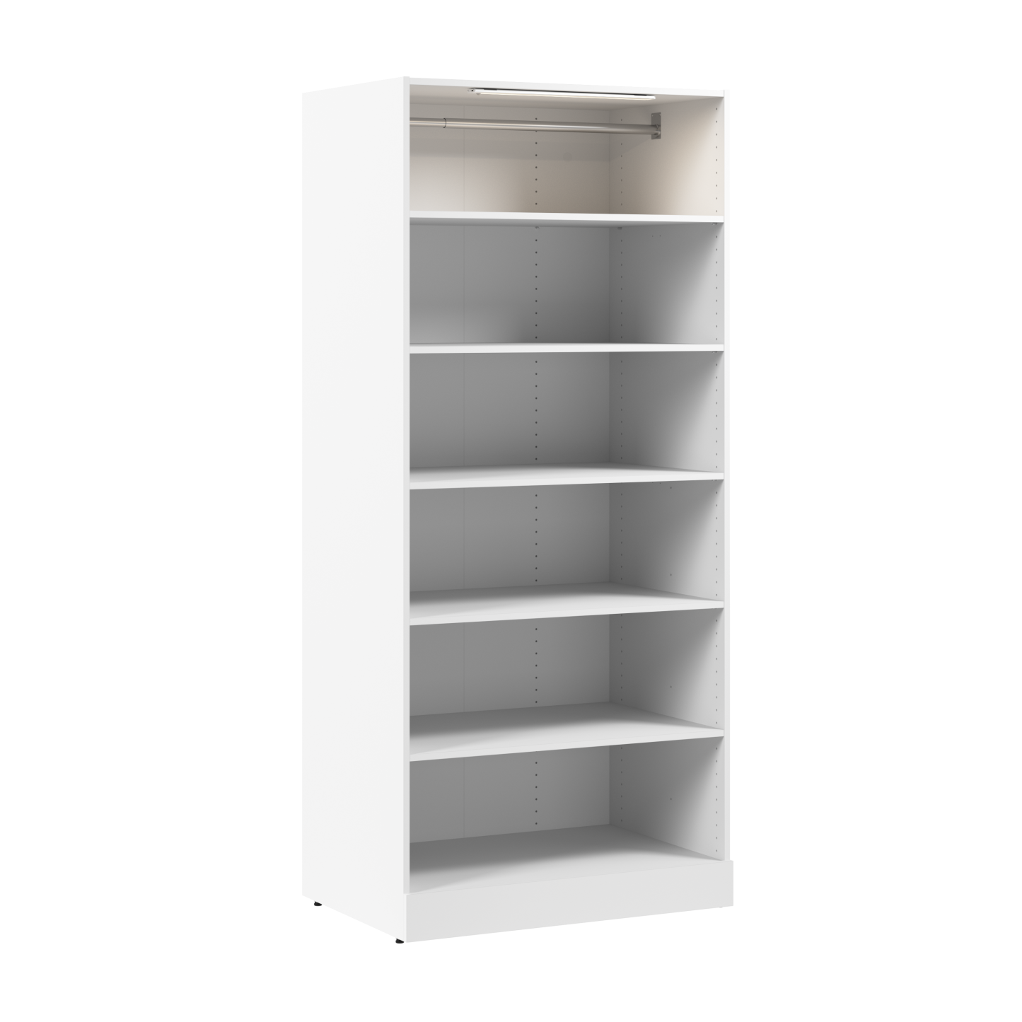 Système de garde-robe et pièce-penderie modulaire Florence de Bestar de 35 po avec éclairage à DEL et tablettes – blanc