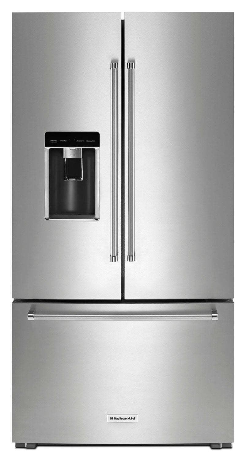 Réfrigérateur KitchenAid de 24 pi³ et de 36 po à portes françaises - acier inoxydable avec finition PrintShield™ - KRFC…