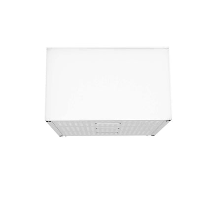 Manhattan Comfort Fortress Textured Metal 31.5 Garage Mobile Chest with 3 Drawers - Blanc|Commode verticale mobile Fortress de Manhattan Comfort de 31,5 po en métal texturé avec 3 tiroirs pour le garage - blanc