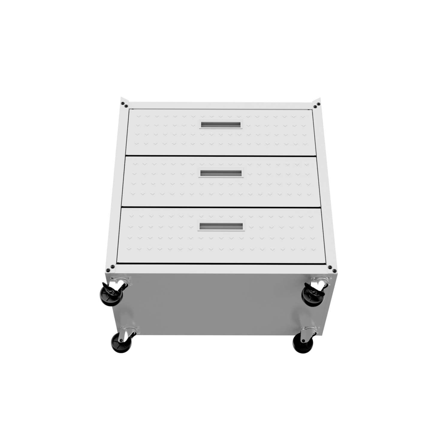 Manhattan Comfort Fortress Textured Metal 31.5 Garage Mobile Chest with 3 Drawers - Blanc|Commode verticale mobile Fortress de Manhattan Comfort de 31,5 po en métal texturé avec 3 tiroirs pour le garage - blanc