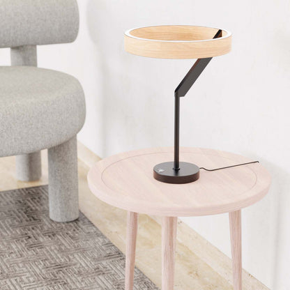 18 Lampe de table LED design coudée noir mat | Lampe de table à DEL de 18 po noir mat de conception inclinée